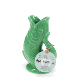 Green fish vase