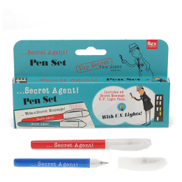 Invisible ink spy pens (set of 2) - Secret Agent