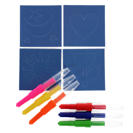 Magic rainbow coloured blow pens