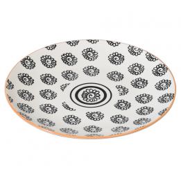 Japanese Dinner Plate Black Flowers