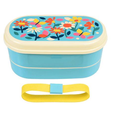 Butterfly Garden bento box with elastic strap removed