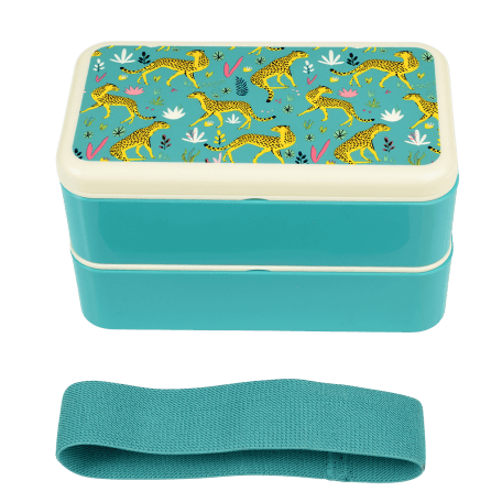 Cheetah adult bento box with elastic strap removed