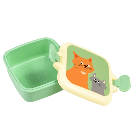 Nine Lives snack pot with lid unclipped