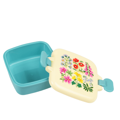 Wild Flowers snack pot with lid unclipped