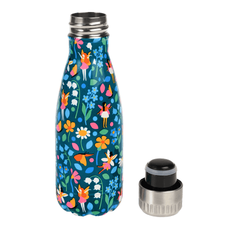  Fairies In The Garden 260ml Stainless Steel Bottle with lid unscrewed