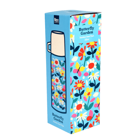 Butterfly garden flask and cup box