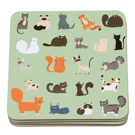 Nine Lives coasters (set of 4) stacked