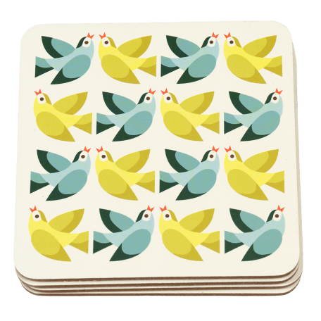 Love Birds coasters (set of 4) stacked