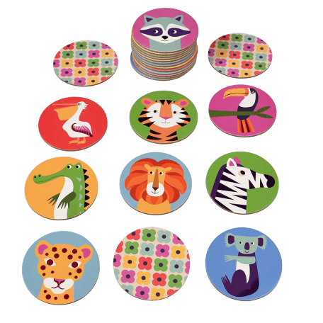 colourful creatures memory game pieces