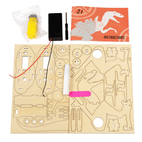 Motorised dinosaur kit components