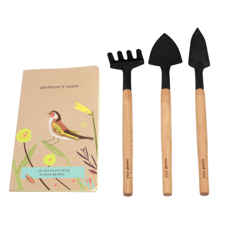 Your Garden mini tool set notebook rake shovel and trowel