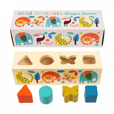 Wild Wonders shape sorter toy unpacked with box