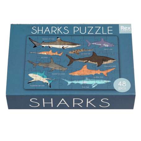 Sharks puzzle matchbox style box