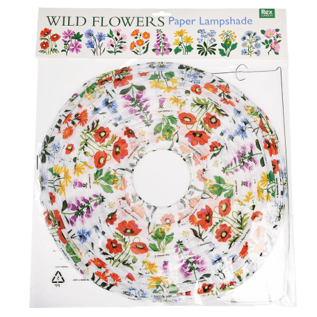 Wild Flowers paper lampshade in packaging