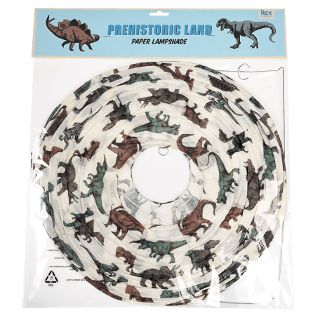 Prehistoric Land paper lampshade in packaging