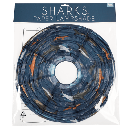 Sharks paper lampshade in packaging