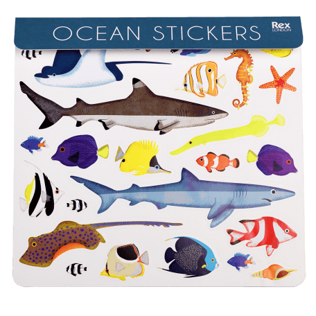 Ocean stickers front of packaging