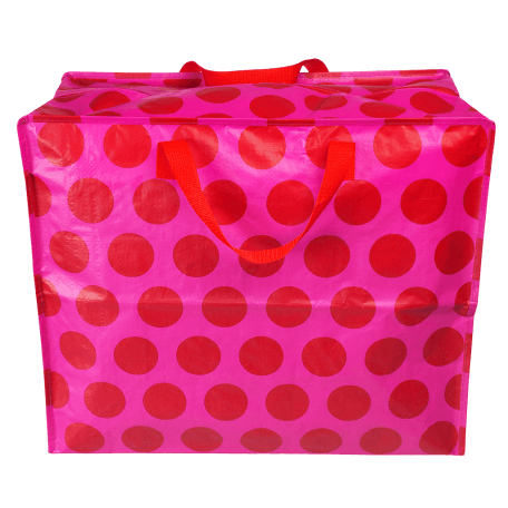 Red on pink Spotlight jumbo storage bag