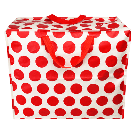 Red on cream Spotlight jumbo storage bag