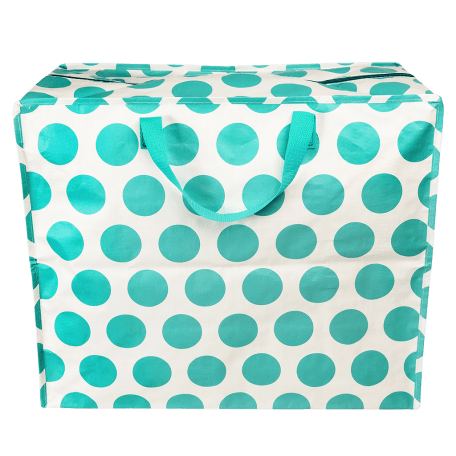 Turquoise on cream Spotlight jumbo storage bag