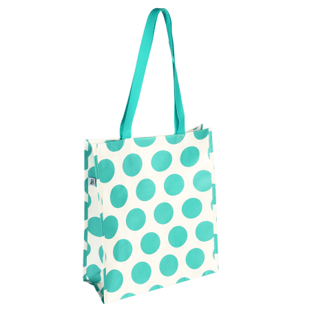 Turquoise on cream Spotlight shopping bag