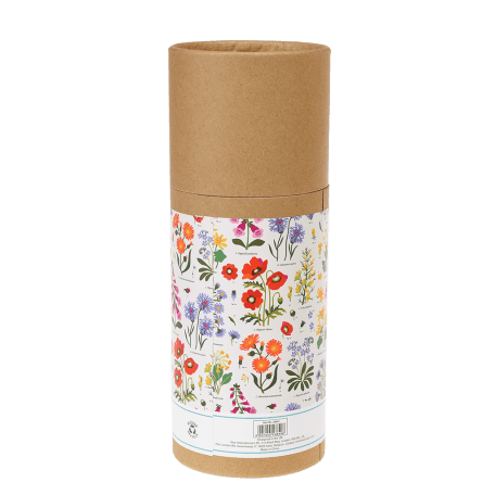 Wild Flowers Recycled Cotton Apron cardboard tube back