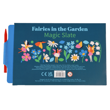 Fairies in the Garden Magic Slate toy back with information