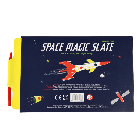 Space Age Magic Slate toy back with information