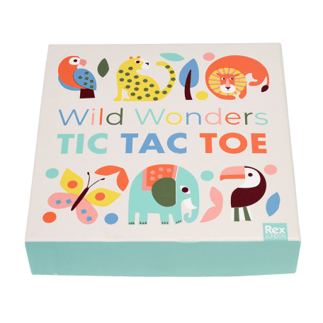 Wild Wonders wooden tic tac toe game box