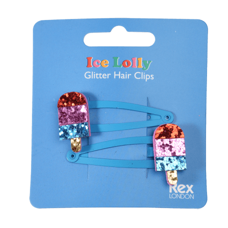 Ice Lolly Glitter Hair Clips (set Of 2)