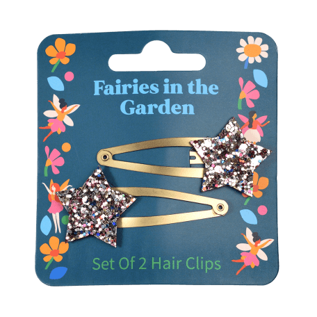 Fairies In The Garden Glitter Star Hair Clips (set Of 2)