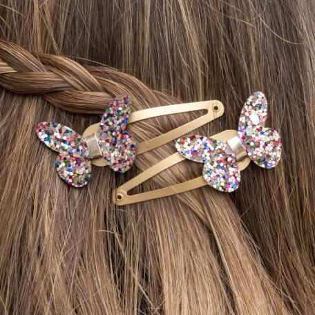 Fairies In The Garden Glitter Butterfly Hair Clips (set Of 2)