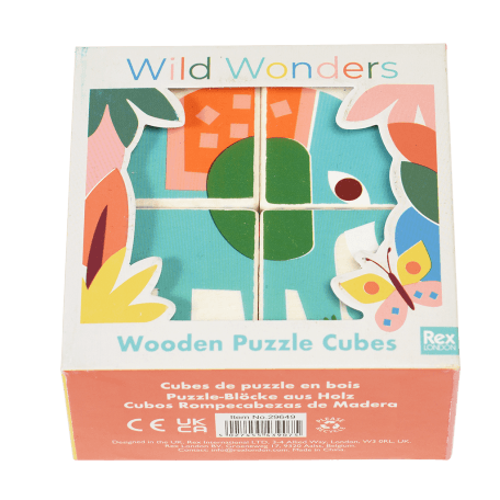 Wild Wonders wooden puzzle cubes in box