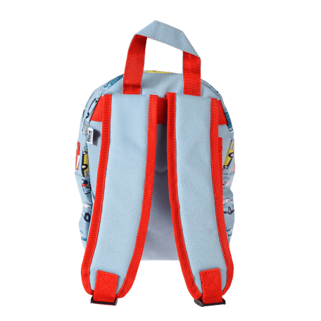 Road Trip mini children's backpack back view with carrying handle and padded straps