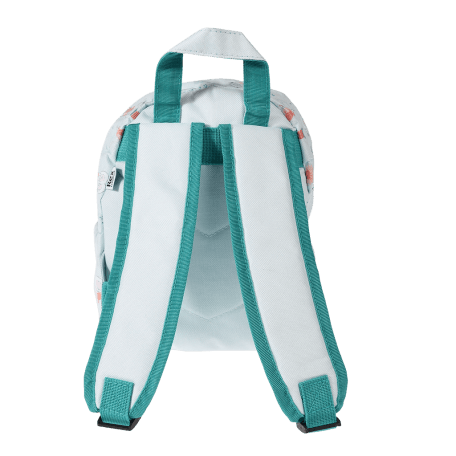 Mimi and Milo mini children's backpack back view with carrying handle and padded straps