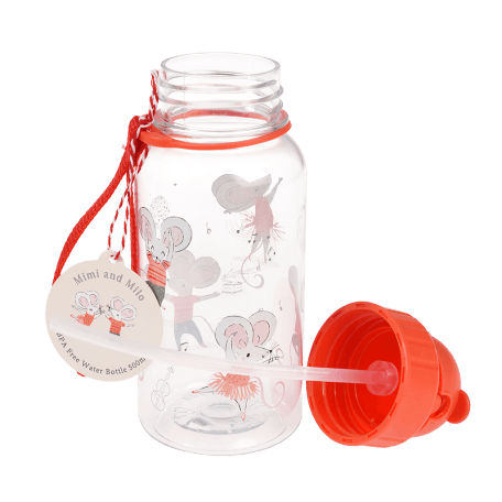 Mimi and Milo children's water bottle with lid removed