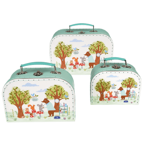 Set of 3 Woodland Friends design carboard storage cases