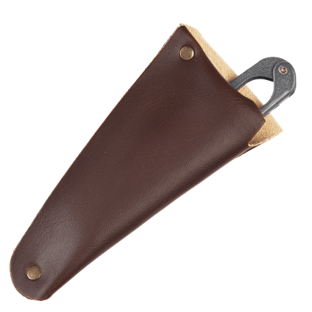 Mini garden snips in brown faux leather pouch