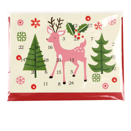 50s Christmas miniature advent calendar card