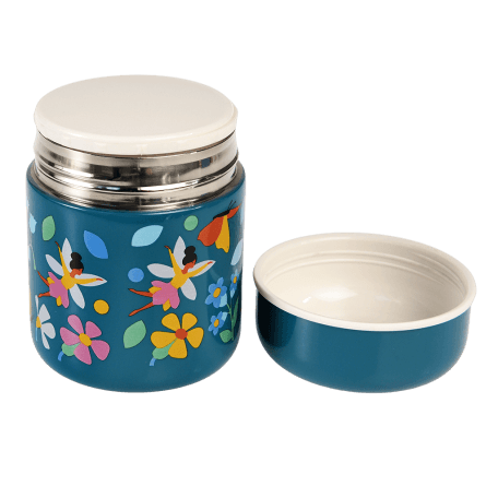 Fairies in the Garden stainless steel food flask with outer lid / cup removed