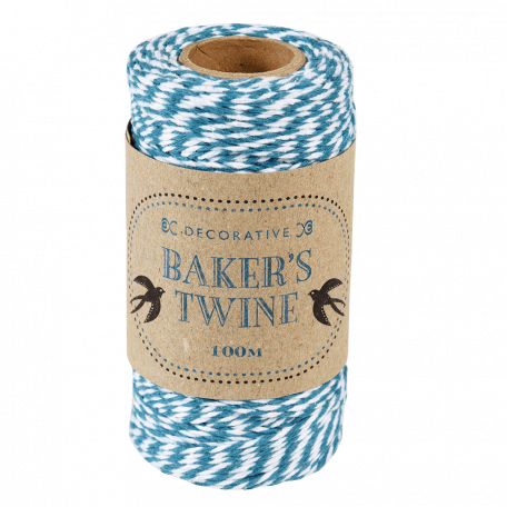 Aquamarine And White Baker's Twine