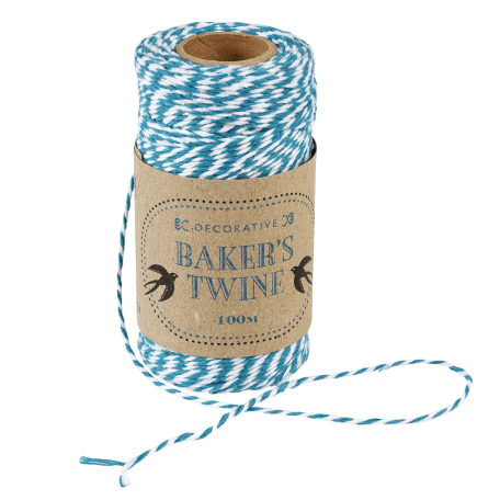 Aquamarine And White Baker's Twine