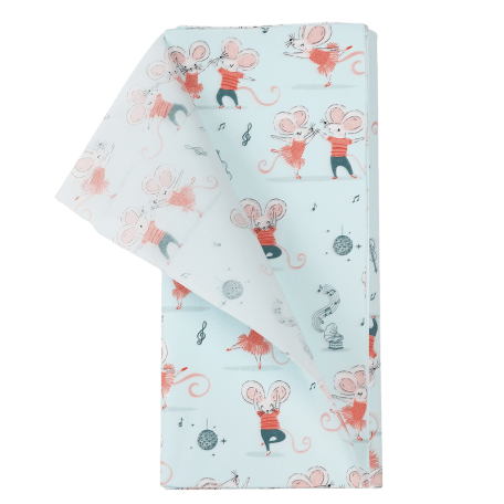 Mimi and Milo tissue paper pack with 1 sheet unfurled