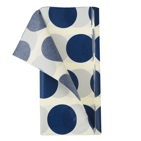 Navy on white Spotlight tissue paper pack with 1 sheet unfurled