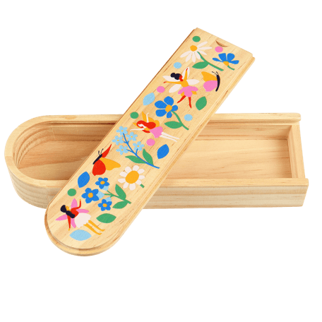 Fairies In The Garden Wooden Pencil Case