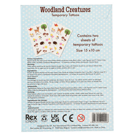 Woodland Creatures Temporary Tattoos 