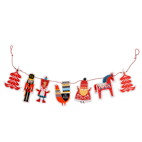 Wooden Hanging Christmas Garland