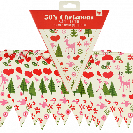 50s christmas paper bunting