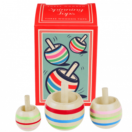 Wooden Spinning Tops (set Of 3)