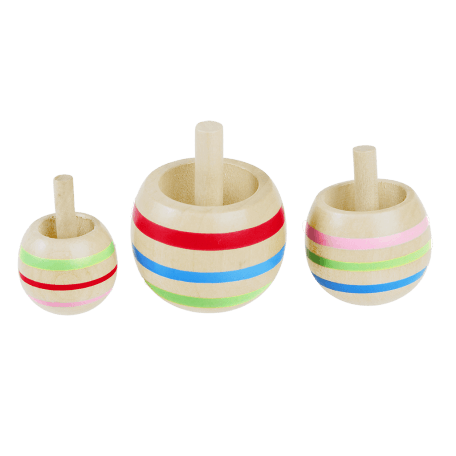 Wooden Spinning Tops (set Of 3)